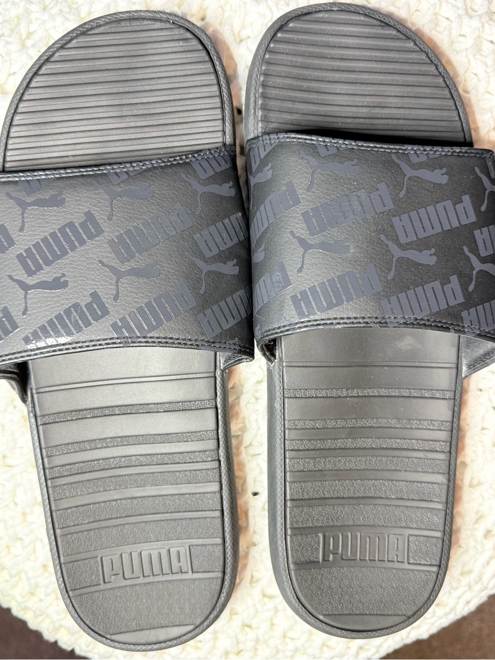 Puma Black Logo Slide Sandals 13